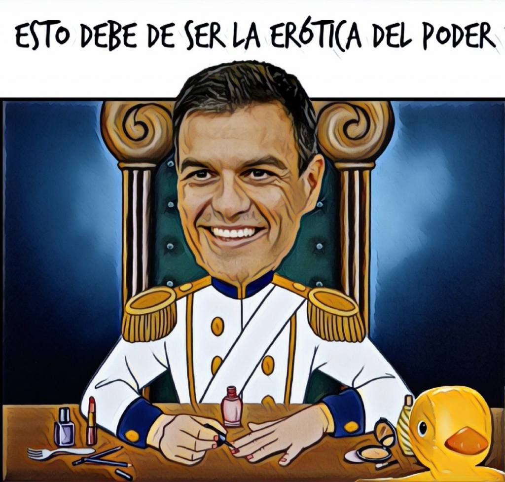 Mmn... lo que siente un socialista cuando se sienta en lo alto del erario. Ilustración de Linda Galmor