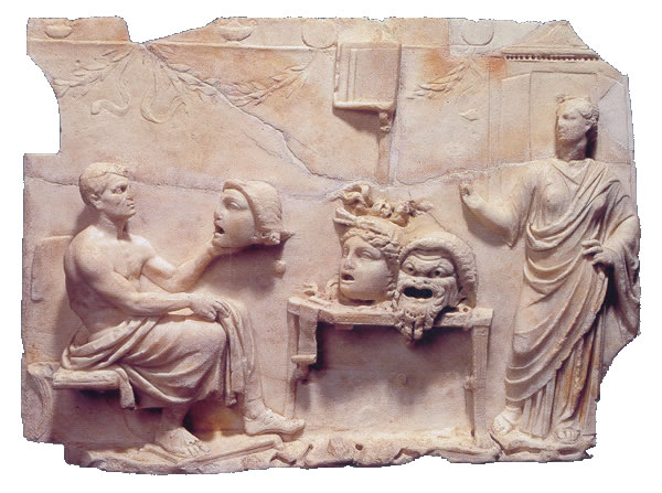Relieve de Menandro con una Musa