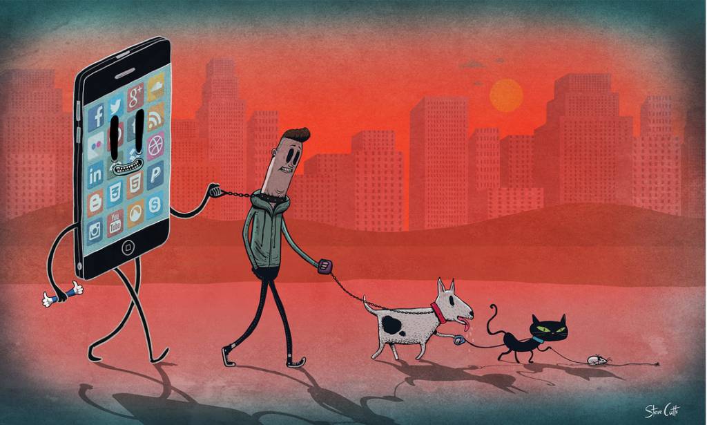 El artista Steve Cutts hace ilustraciones que muestran cómo la sociedad se ha degradado pese a tantos avances en la tecnología