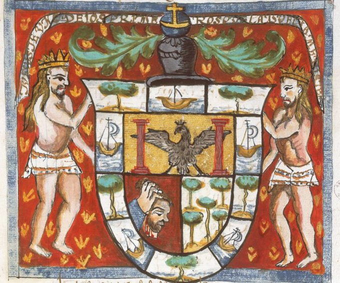"TÚ FUISTE UNO DE LOS PRIMEROS QUE LA VUELTA ME DISTE." Es el escudo de armas concedido al capitán de la nao Trinidad, Gonzalo Gómez de Espinosa. Espinosa es uno de esos héroes olvidados, de importancia capital en la historia del viaje de la primera vuelta al mundo.