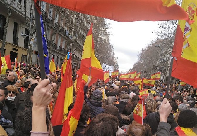 Esta foto es de un momento de la salida de Serrano hacia el norte. Multiplicad por Goya, el otro lado de Serrano, Génova, y los dos lados de la Castellana. Foto de Álvaro J.T.