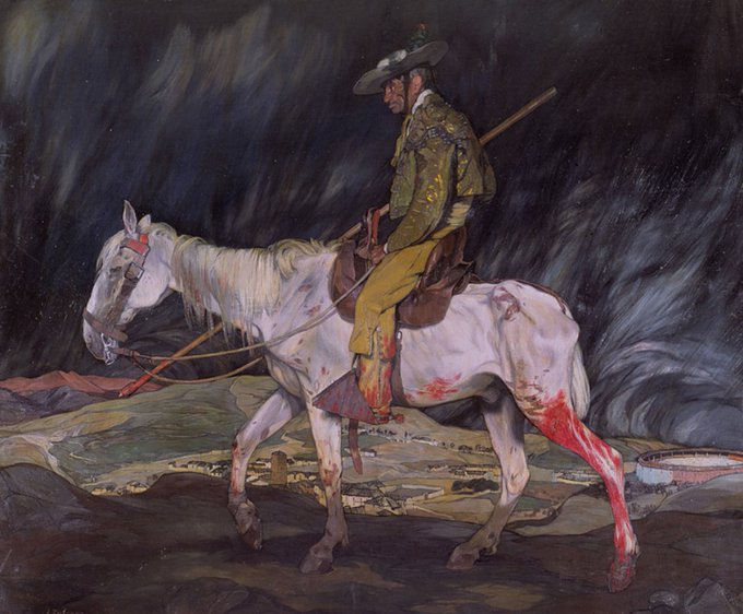 Ignacio Zuloaga en 1910 el paisaje después de la batalla.El óleo pertenece a The Hispanic Society of America de Nueva York