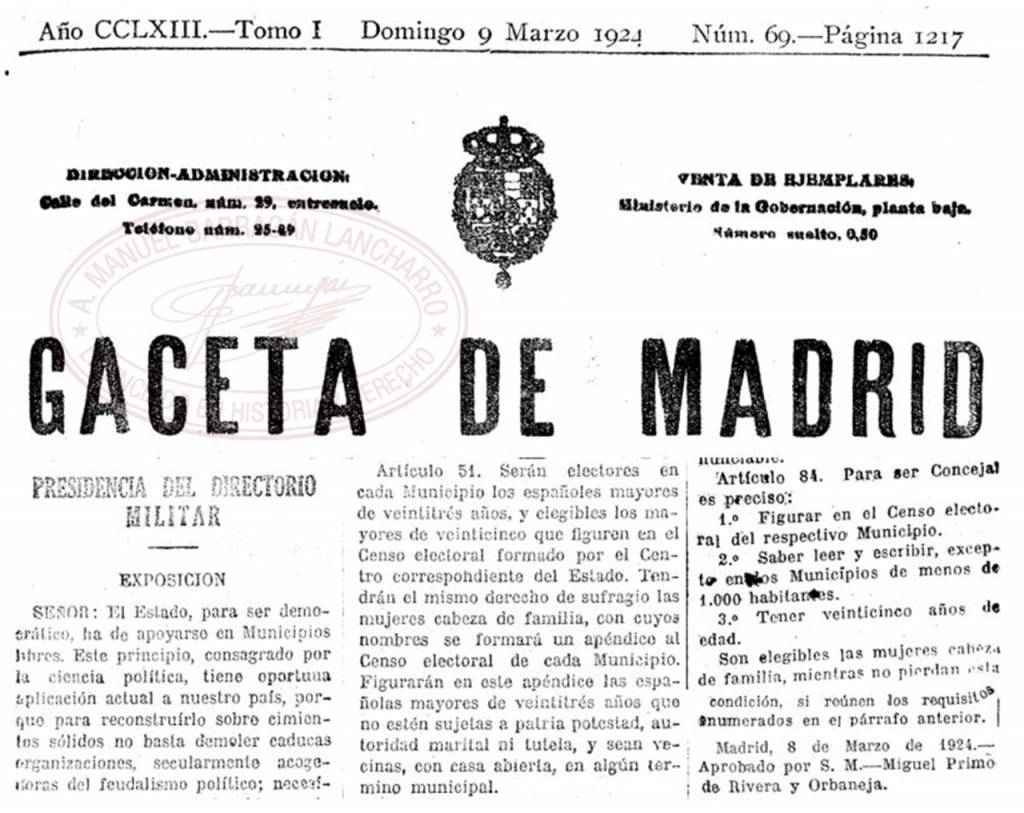 95 aniversario de la concesión del voto a la mujer en España