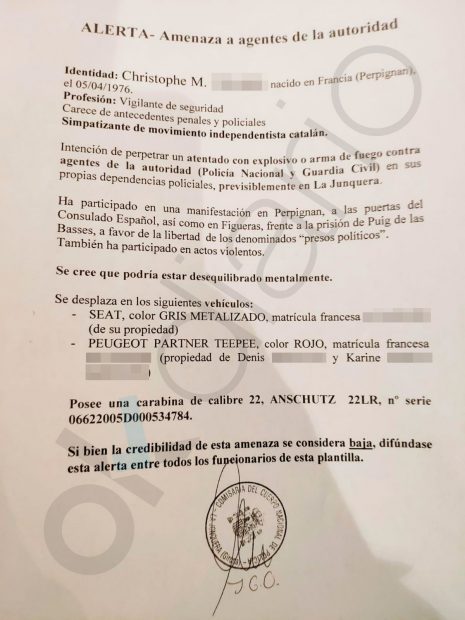 Este aviso habla de una amenaza de "nivel bajo"