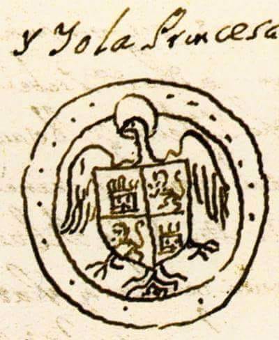 Antes de la Concordia de Segovia Isabel usó un sello personal, que se atestigua en 1473 y que data probablemente de 1468