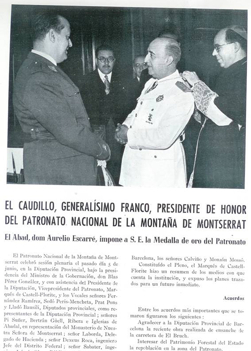 Franco y la Abadía de Montserrat