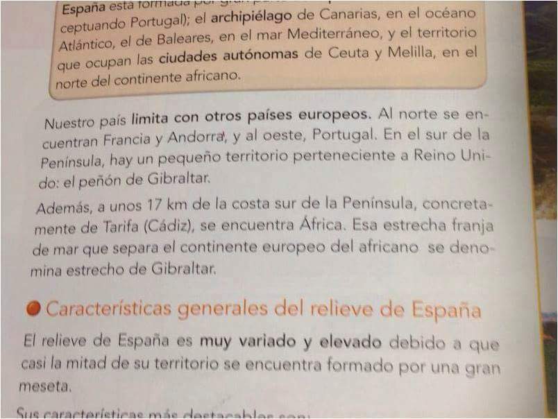 No se puede decir en los libros escolares que España limita al sur con un territorio inglés sino todo lo contrario con un territorio usurpado, si eso no se enseña, eso se olvida y no se defiende. Esta es la vergüenza.