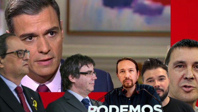 Dice el Felón que la derecha no puede pactar con la derecha, pero el PSOE si puede pactar con golpistas, la ultra izquierda, terroristas y demás calaña.