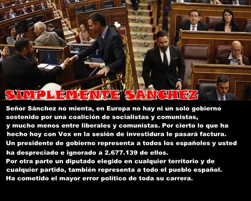 Sánchez miente e ignora a Abascal en las réplicas