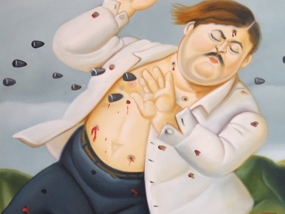 La muerte de Escobar de Fernandlo Botero