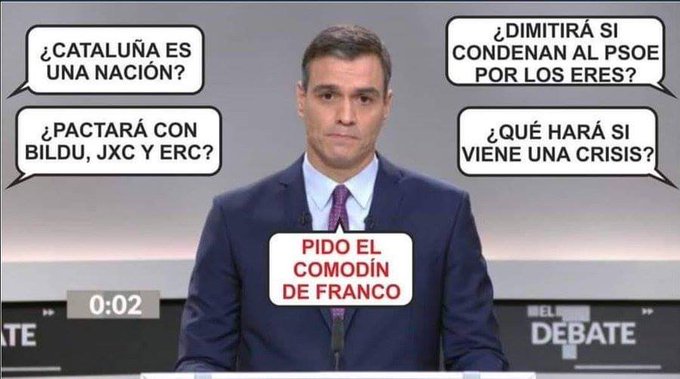 Yo P. Sánchez, pienso que he ganado con gran solvencia el debate a cinco. Ilustración de Racatole