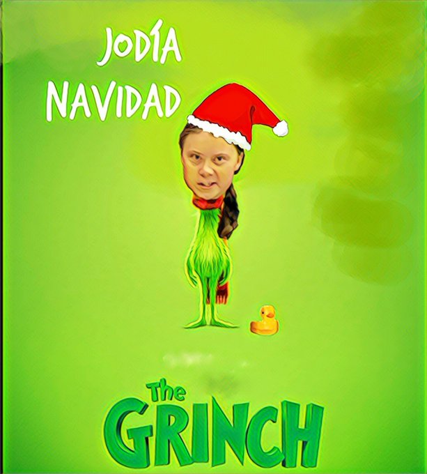 La simpática VinaGreta, antes de irse, nos dejó su felicitación navideña... Por Linda Galmor