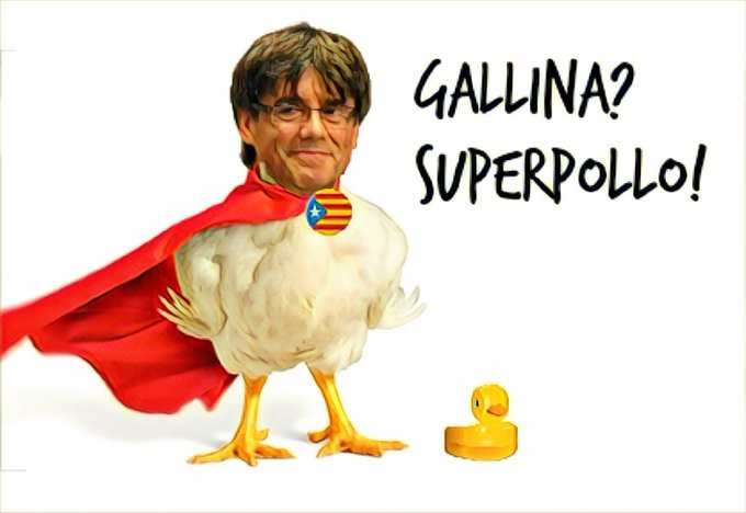 La visión distorsionada catalufa la representa Puchemón, el que huyó en el maletero de un coche (a gastos pagados, claro). Por Linda Galmor