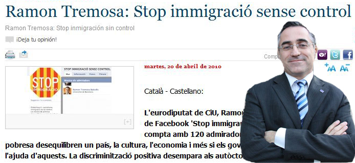 Ramón Tremosa de CIU también estuvo acusado políticamente de racista.