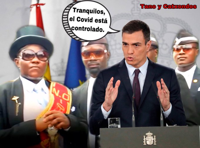 aquí solo ha habido bloqueo de mercancías y semanas sin encontrar alcohol ni mascarillas. Ilustración de Tano y Catxondos