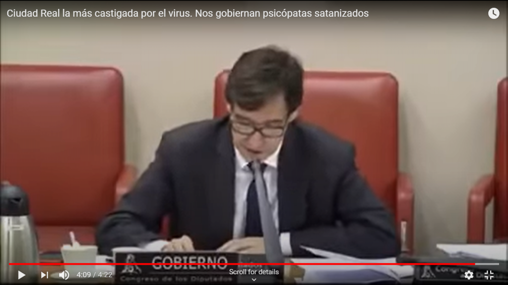 Ciudad Real la más castigada por el virus. Nos gobiernan psicópatas satanizados. Señor Illa mire usted a cámara