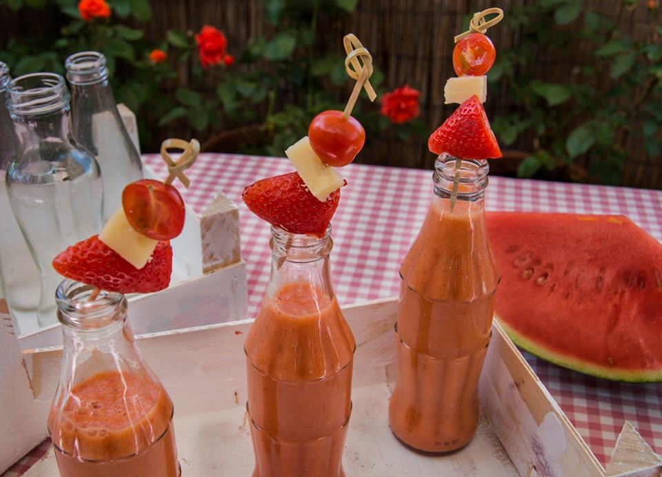 Gazpacho de sandía para refrescar el verano. Imagen y Realización de Rodolfo Arévalo.