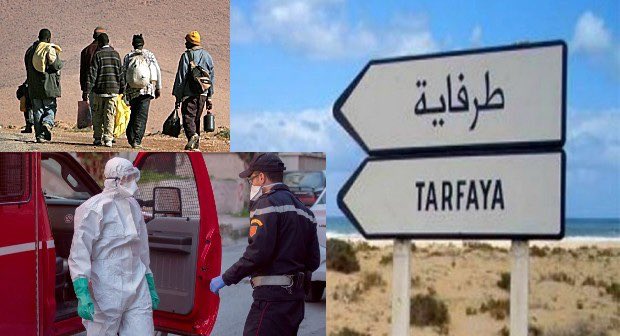 Las autoridades marroquíes detectaron ayer 37 positivos en coronavirus en una patera con 50 inmigrantes subsaharianos a bordo con destino a Canarias, interceptada en una playa de Tarfaya, a 100 kilómetros de El Aaiún (Sáhara Occidental). Imagen de Rubín Pulido