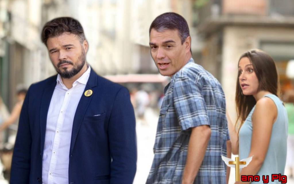 Sánchez tiene pareja y ya no les necesita ni para darle celos. Ilustración de Tano