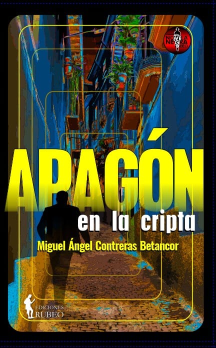 El escritor que ha escrito una novela. Portada de Apagón en la cripta