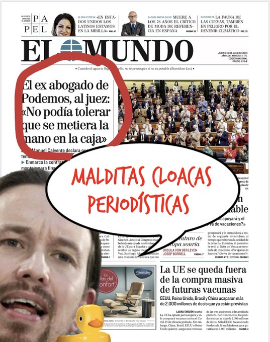 Portada de hoy, malditas cloacas periodísticas. Ilustración de Linda Galmor