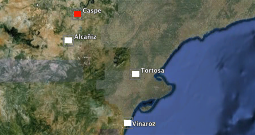 Ubicación geográfica de Caspe