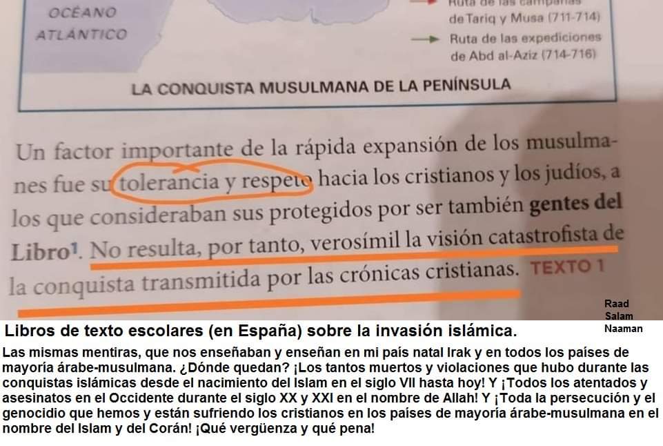 Libro de texto sobre la invasión islámica