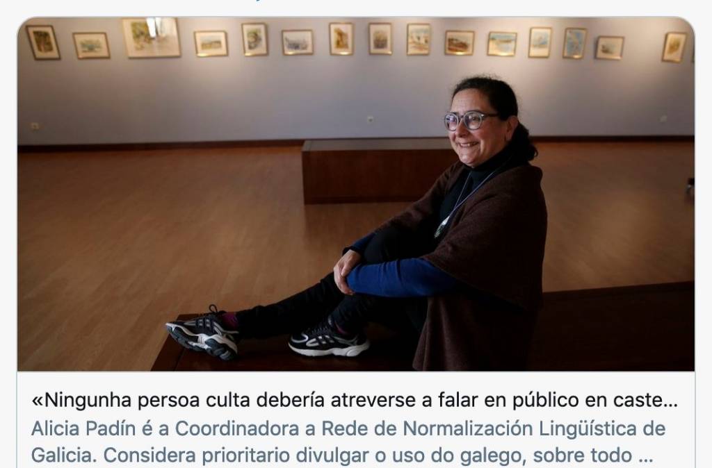 La puñalada al español de Alicia Padín, cargo con responsabilidad en la Xunta