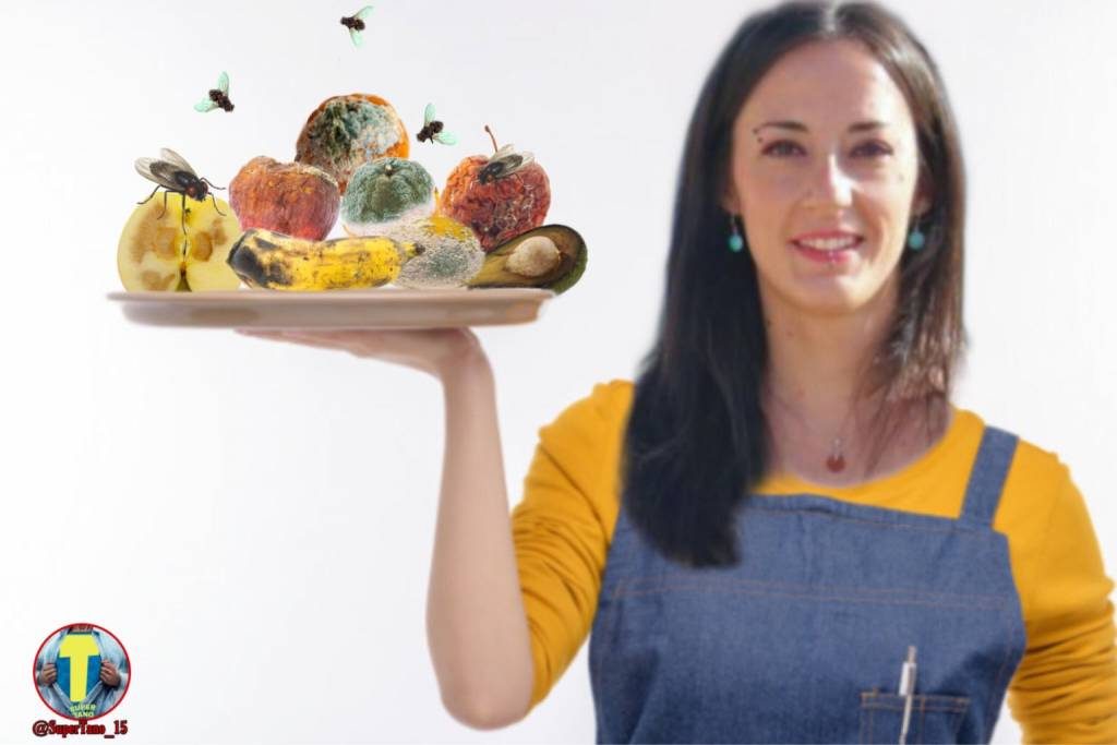 Cuando vayan a comprar tomates, o peras, recuerden que pueden adquirirlos pese a quienes nos "gobiernan". fruta podrida, fruta podemita. Ilustración de Tano