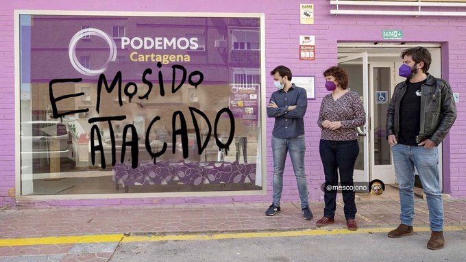 A mí lo que pone en la pintada me mosquea.. Ilustración de Mescojono