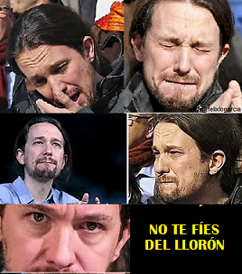 No te fíes del llorón. Ilustración y tuit de Félix López García