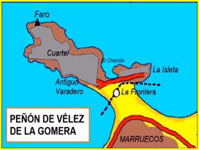 Mapa del Peñón de Vélez de la Gomera
