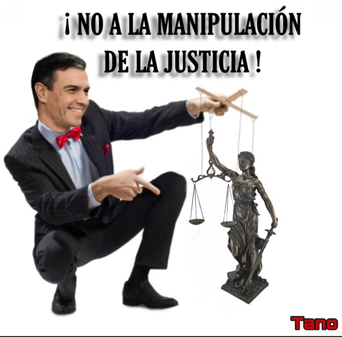 La Parodia Nacional (cuarto acto): Sánchez ha desenterrado a Franco y ha enterrado a Montesquieu. Ilustración de Tano
