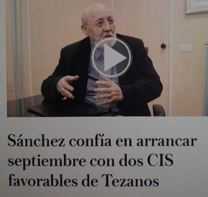 El abuelete Tezanillos ya tiene los datos de las encuestas de septiembre. Tuit de Deadwood
