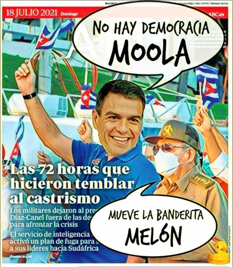 Hemos perdido la libertad y luego se extrañan que Biden desprecie al sanchismo. Ilustración de Linda Galmor