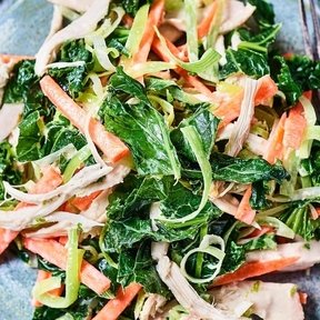Asian Style Shredded Chicken & Kale Salad