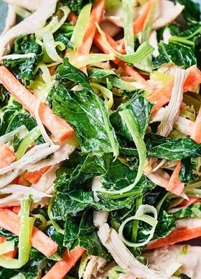 Asian Style Shredded Chicken & Kale Salad