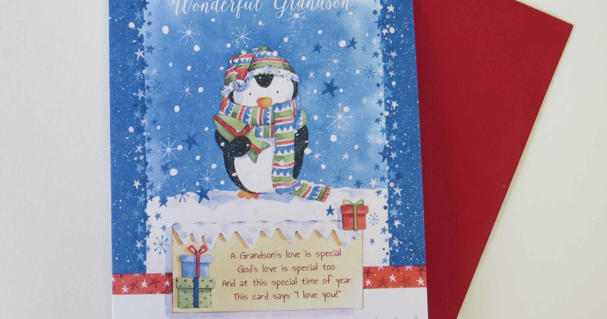 For My Wonderful Grandson Christmas Card | Cheerfully Given