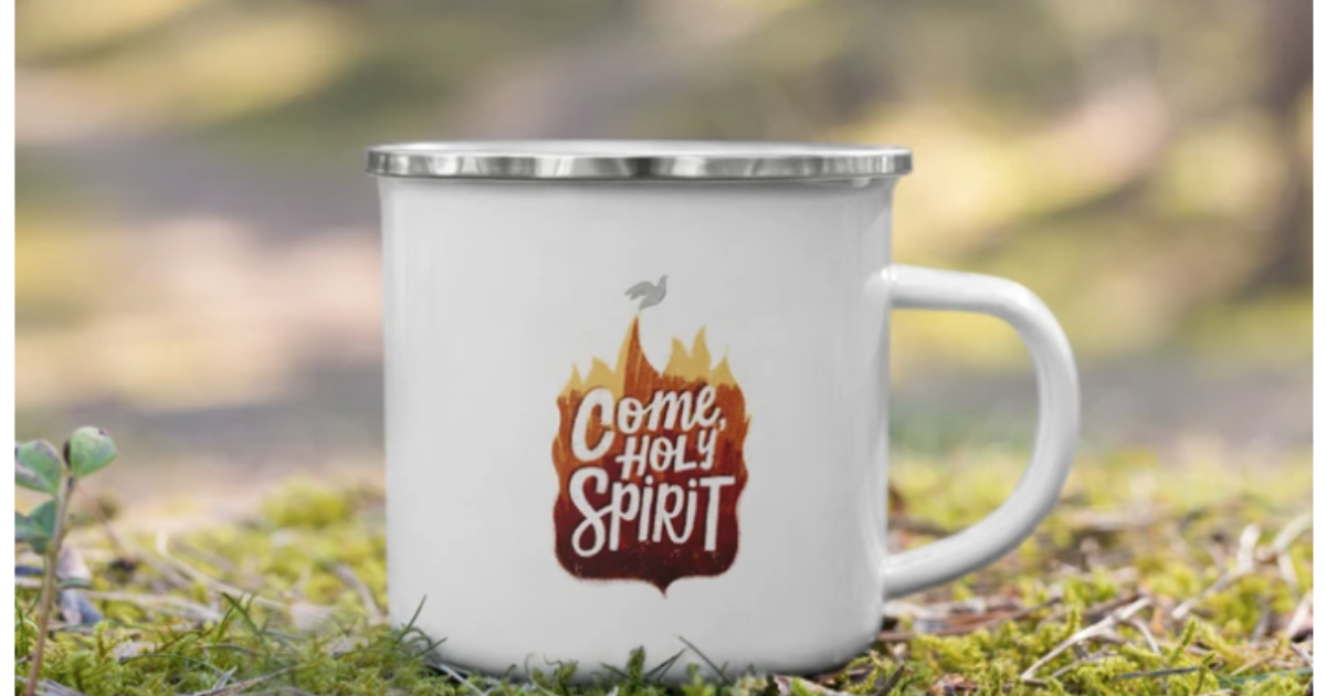 Come Holy Spirit Enamel Mug Cheerfully Given