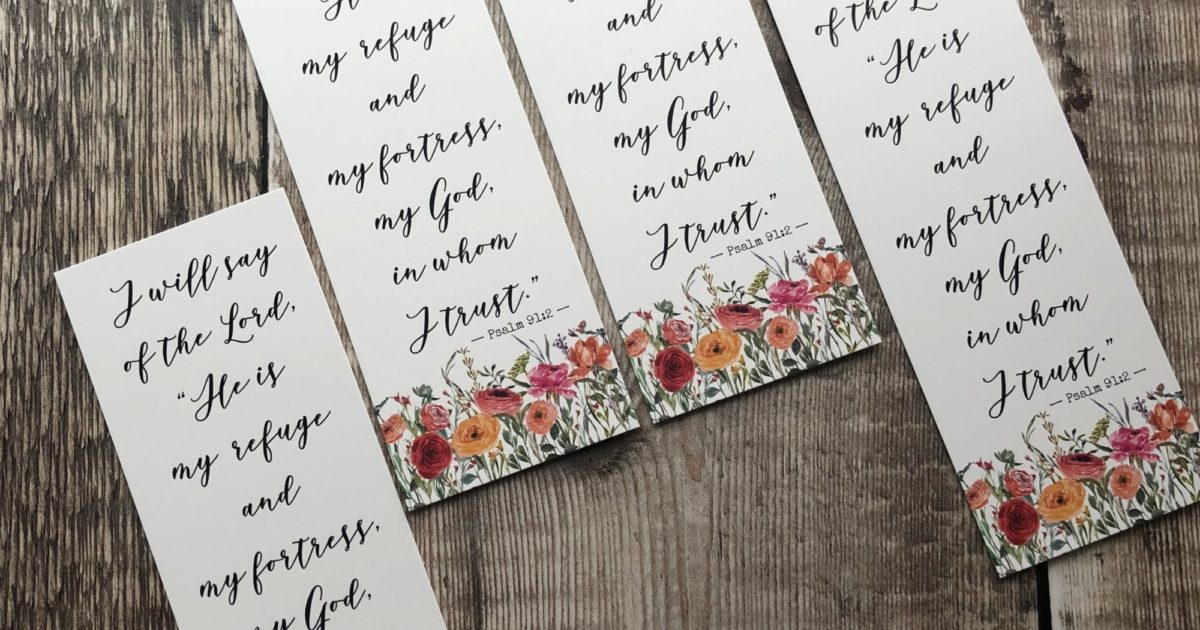 Quantities 10-200 Bookmark Packs - Psalm 91 -… | Cheerfully Given