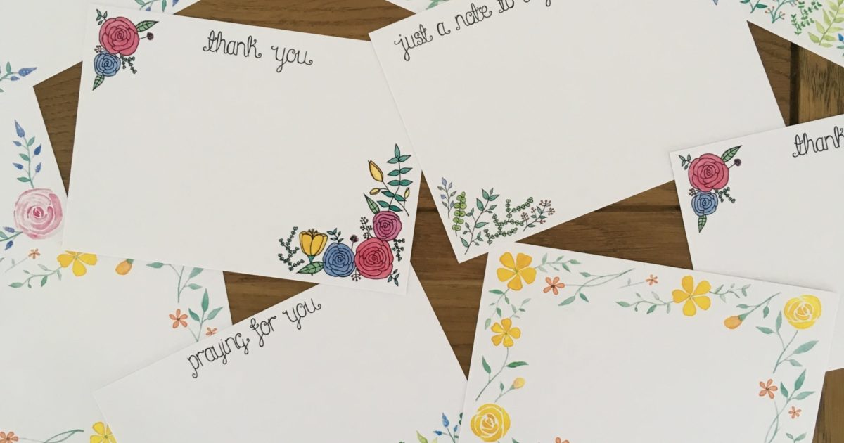 Mixed Design Note Card Set Pack of 10 Cheerfully Given