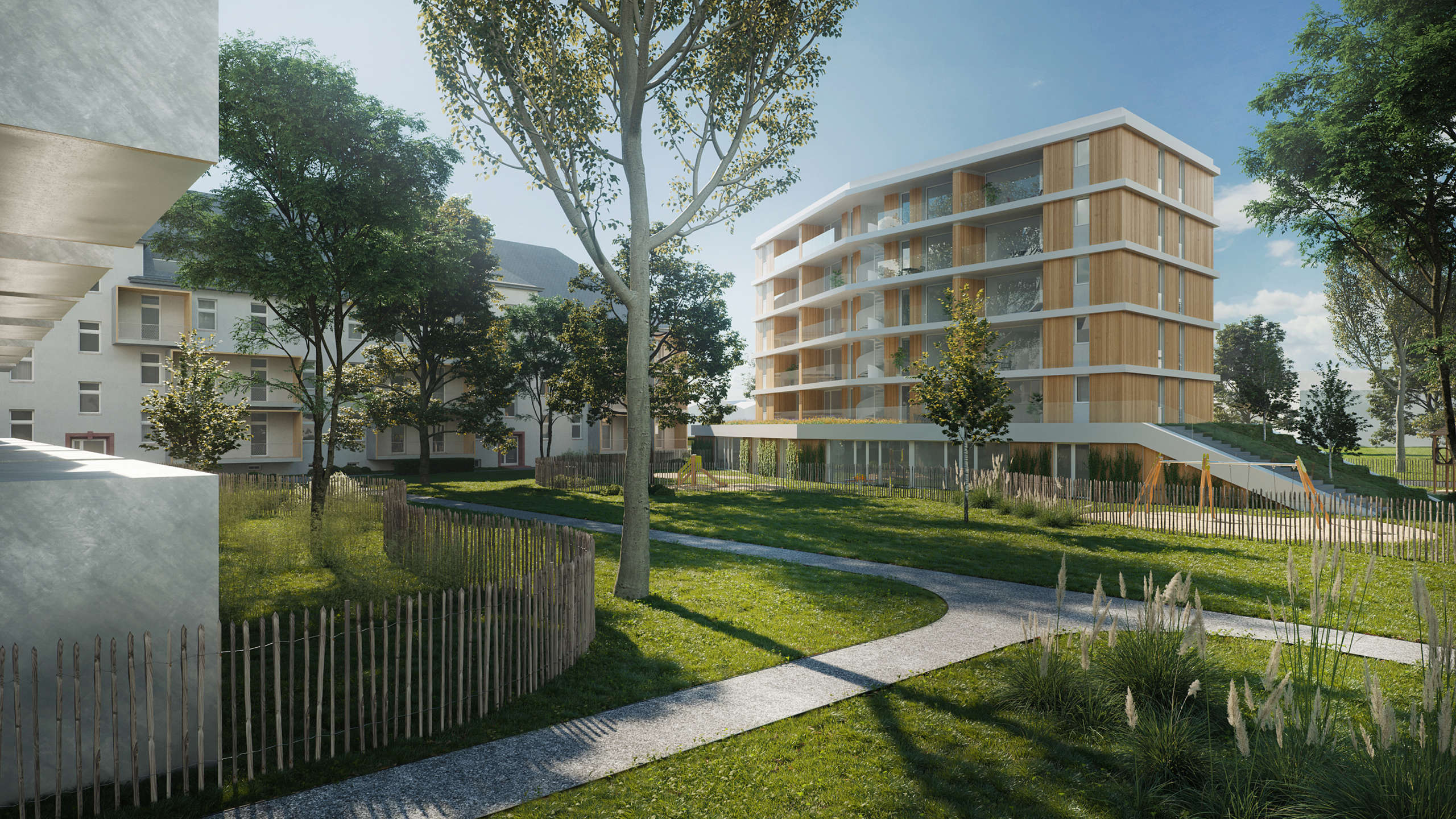 Wohnbau Und Kindertagesstaette Kastel Housing Lead Image
