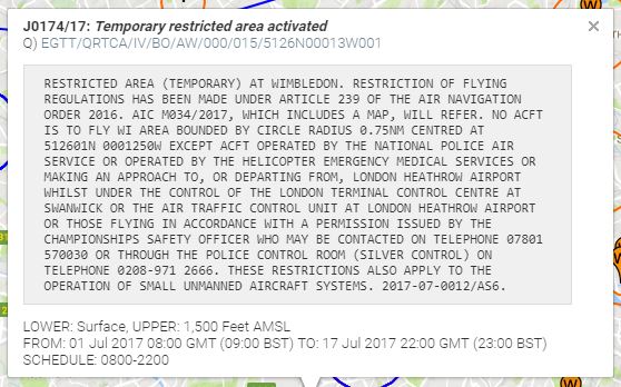Example of a NOTAM