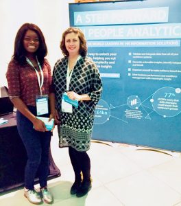 XpertHR team members Winnie Amoaku and Aimee Wilkinson at the Tucana People Analytics Forum.