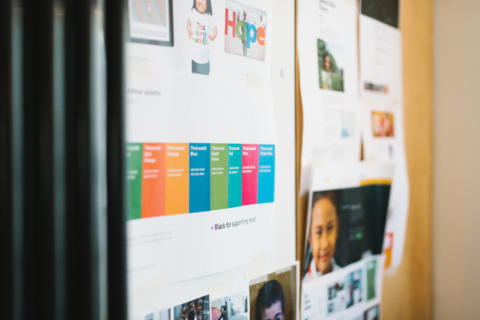 Taking Thierworld's brand guidelines into content - colourful imagery and colour blocks with hex codes