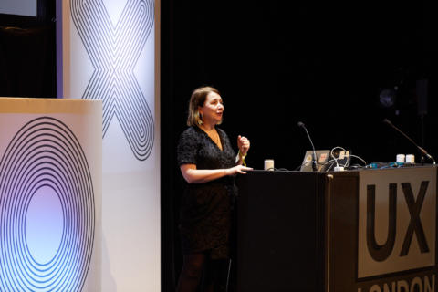 UX London Jane Austin Babylon Health on stage