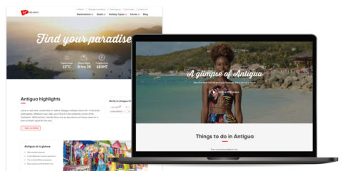 Virgin Holidays Antigua destination page