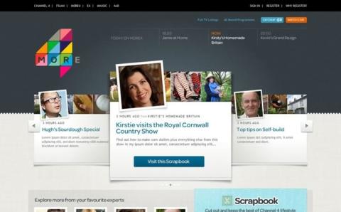 Channel 4, Scrapbook, and More4 branding.
