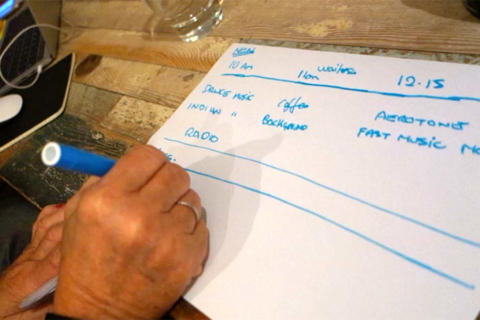 Close up of someone's hand sketching.