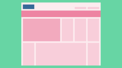 A wireframe of a page made of components.